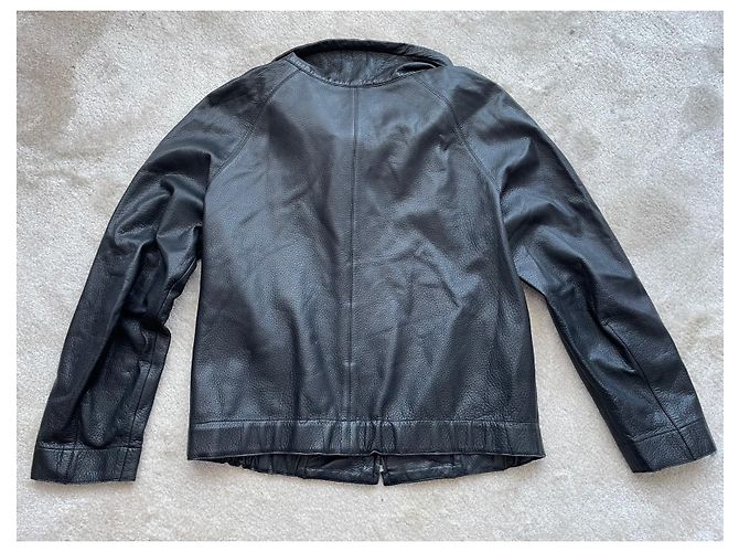 Marc Cain Chaqueta de Cuero Negra Negro - vista 3