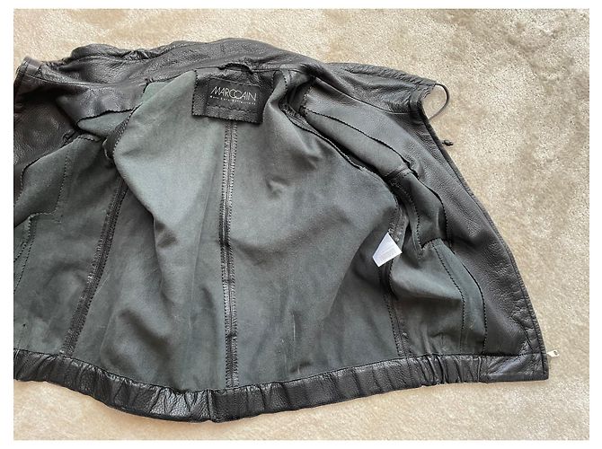 Marc Cain Chaqueta de Cuero Negra Negro - vista 4