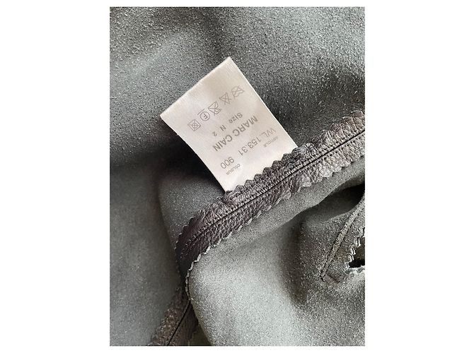 Marc Cain Chaqueta de Cuero Negra Negro - vista 5