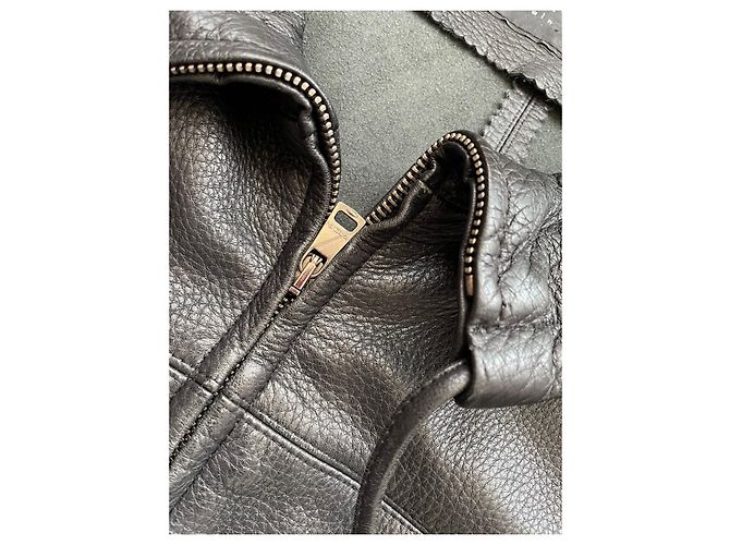 Marc Cain Chaqueta de Cuero Negra Negro - vista 7
