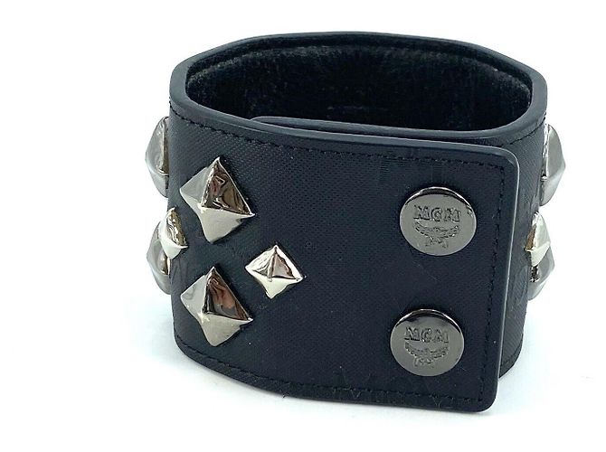BRACELET CUIR NYLON NOIR MCM - vue 2