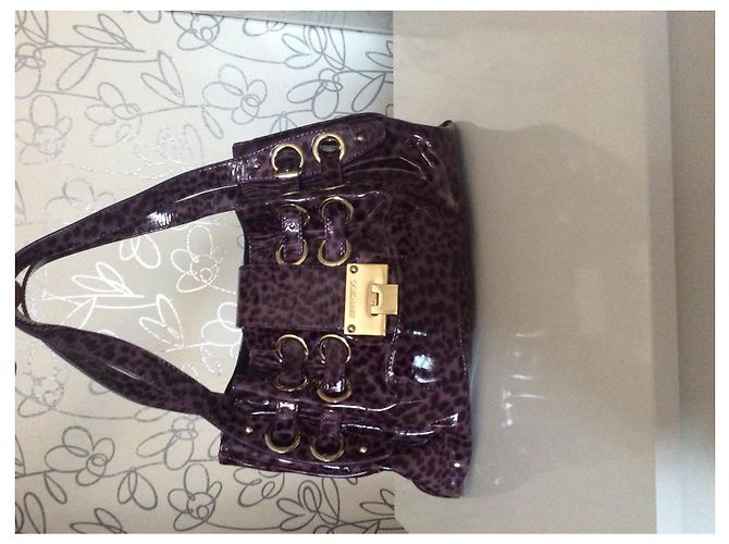 Borsa a mano Jimmy Choo Leopard Viola Scuro Pelle - vista 2