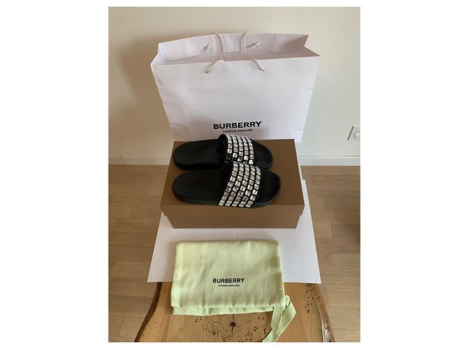 Sandali Burberry Neri in Gomma Taglia 38 Nero - vista 3