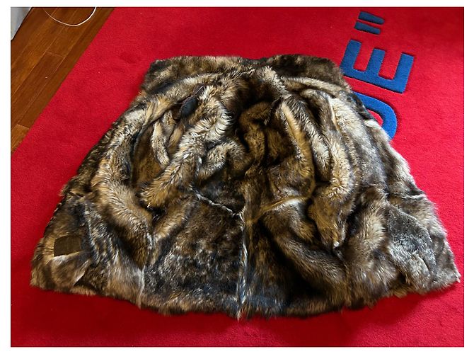 Autre Marque Abrigo largo de cuero y shearling marrón Castaño - vista 2