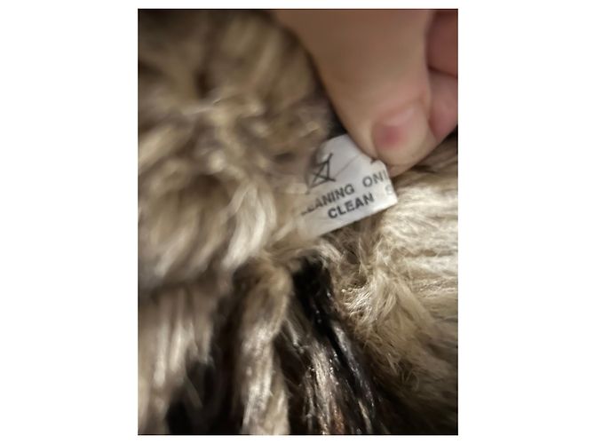 Autre Marque Abrigo largo de cuero y shearling marrón Castaño - vista 7