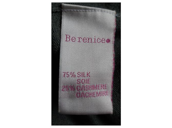 Berenice Kaschmir und Seide Pullover Dunkelgrün mit Zebra Stickerei - Ansicht 4