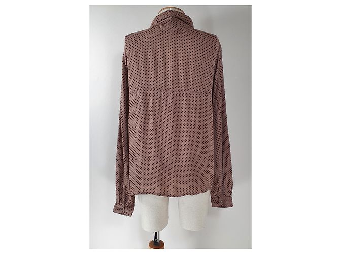 Chemise à pois rose Ganni en viscose - vue 3