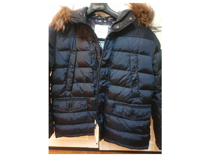 Moncler Down Jacket Dark Blue Nylon Men - view 15
