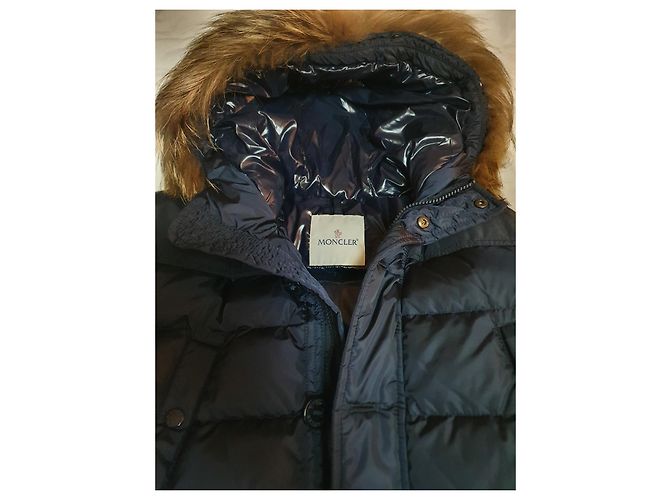 Moncler Down Jacket Dark Blue Nylon Men - view 2