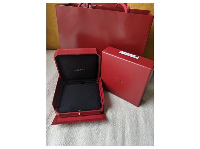 Cartier Halsketten-Anhänger-Box mit Papiertüte Rot - Ansicht 2