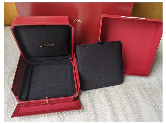 Cartier Halsketten-Anhänger-Box mit Papiertüte Rot - Ansicht 3