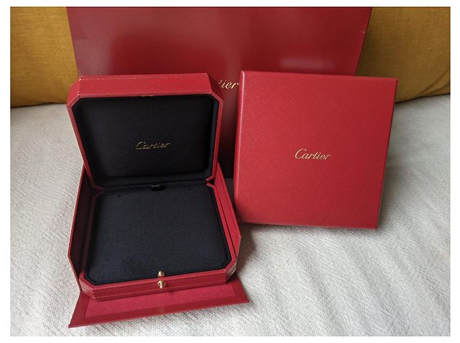 Cartier Halsketten-Anhänger-Box mit Papiertüte Rot - Ansicht 6