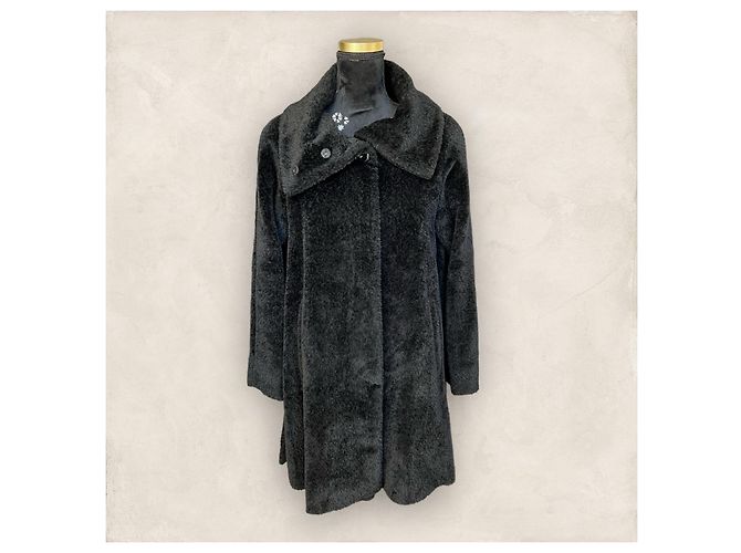 Abrigo Max Mara de alpaca y lana negra Negro - vista 2