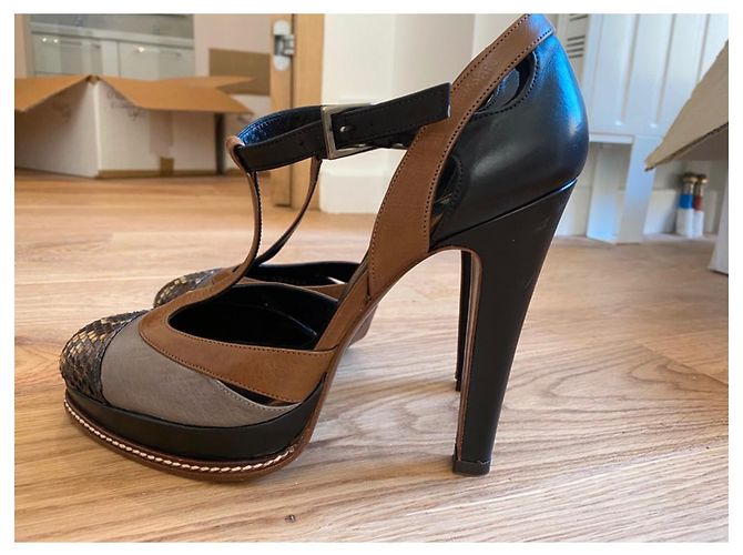 Décolleté Barbara Bui in pelle marrone scuro - vista 5