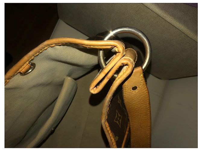 Borsa a mano Louis Vuitton in pelle marrone - vista 9