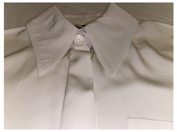 Chanel Uniformhemd Weiß Polyester 3/4 Ärmel - Ansicht 3