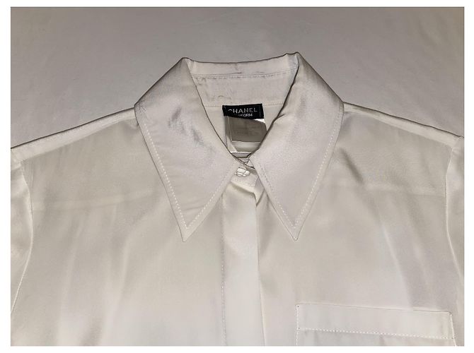 Chanel Uniformhemd Weiß Polyester 3/4 Ärmel - Ansicht 4