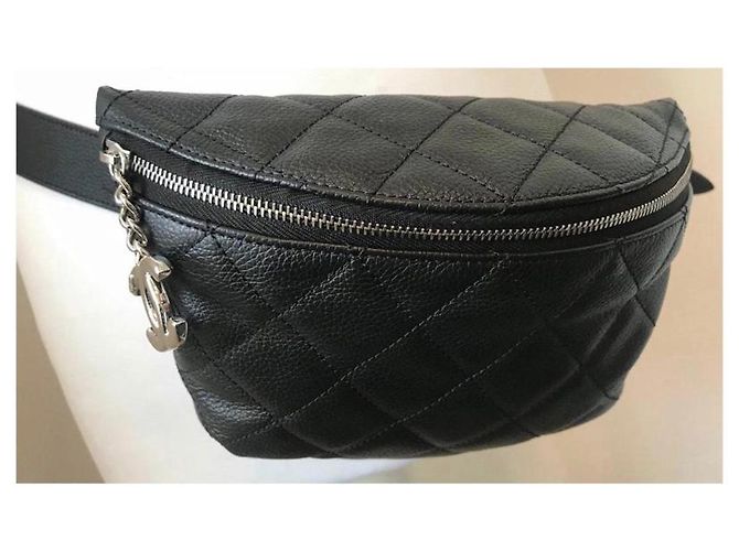 Chanel BORSA DA CINTURA NERA , pelle grana , In perfette condizioni Nero - vista 6