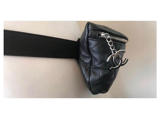 Chanel BORSA DA CINTURA NERA , pelle grana , In perfette condizioni Nero - vista 7