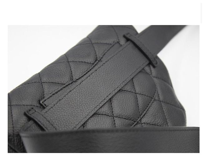 Chanel BORSA DA CINTURA NERA , pelle grana , In perfette condizioni Nero - vista 9