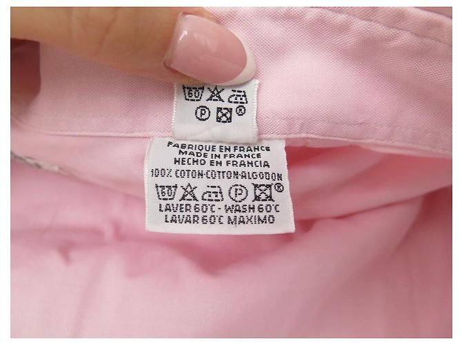 Hermès HERMES TOP CAMICIA TAGLIA M 40 IN COTONE ROSA E RICAMI H CAMICIA ROSA - vista 4