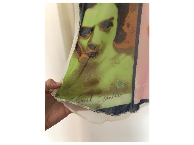 Jean Paul Gaultier Mesh Top mit Andy Warhol Muster Mehrfarben - Ansicht 4