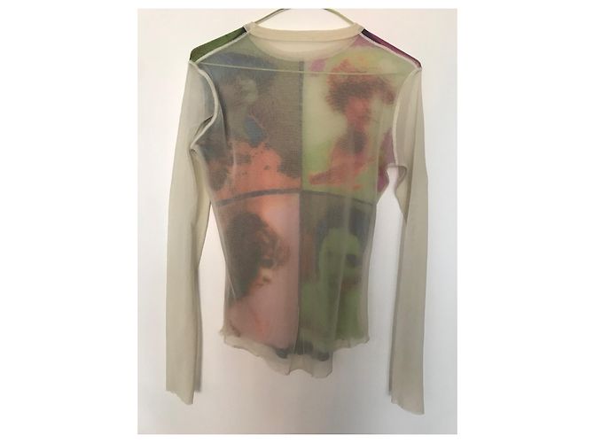 Jean Paul Gaultier Mesh Top mit Andy Warhol Muster Mehrfarben - Ansicht 6