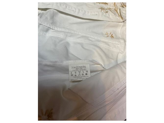 ROCCOBAROCCO White Denim Jacket with Gold Buttons - view 10