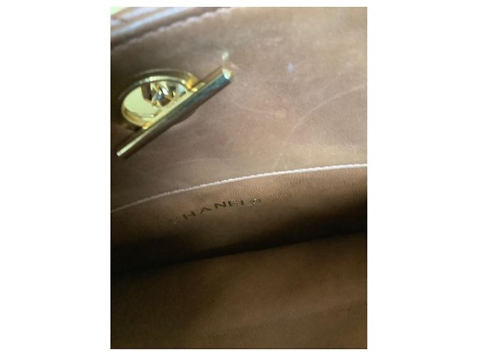 Chanel Leder Tote Bag Hellbraun - Ansicht 2
