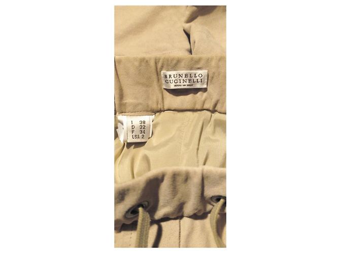 Calça Brunello Cucinelli em camurça bege - vista 3