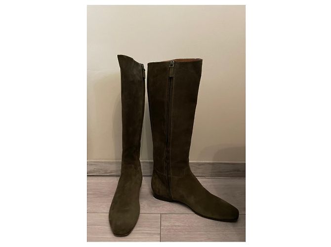 Botas Michel Vivien de ante caqui 36 - vista 2