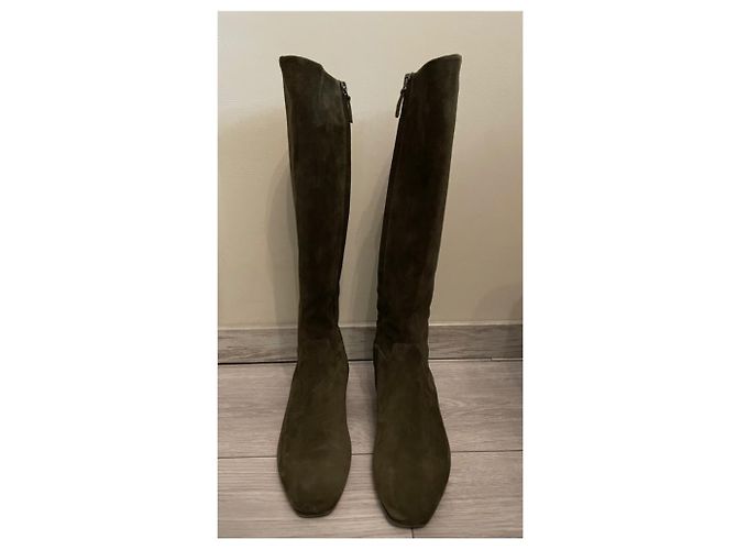 Botas Michel Vivien de ante caqui 36 - vista 3