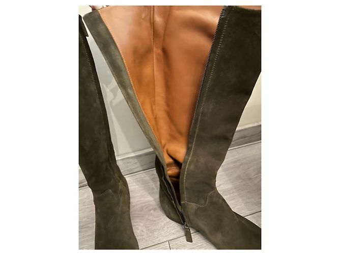 Botas Michel Vivien de ante caqui 36 - vista 5
