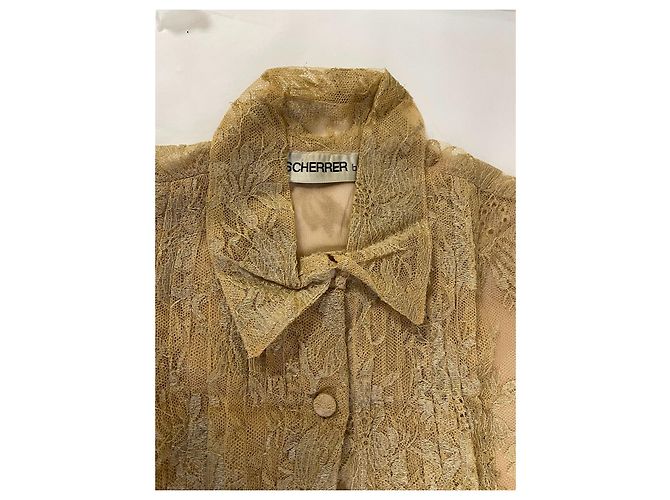 Jean Louis Scherrer Blusa de encaje sin mangas beige - vista 2