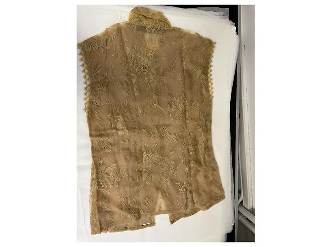 Jean Louis Scherrer Blusa de encaje sin mangas beige - vista 4