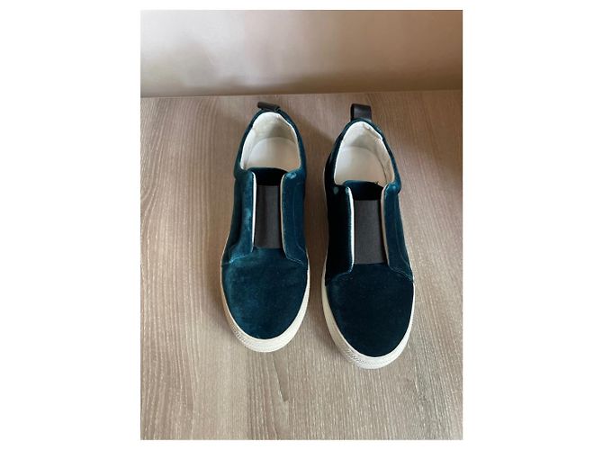 Baskets Pierre Hardy Turquoise en Velours 36 - vue 2