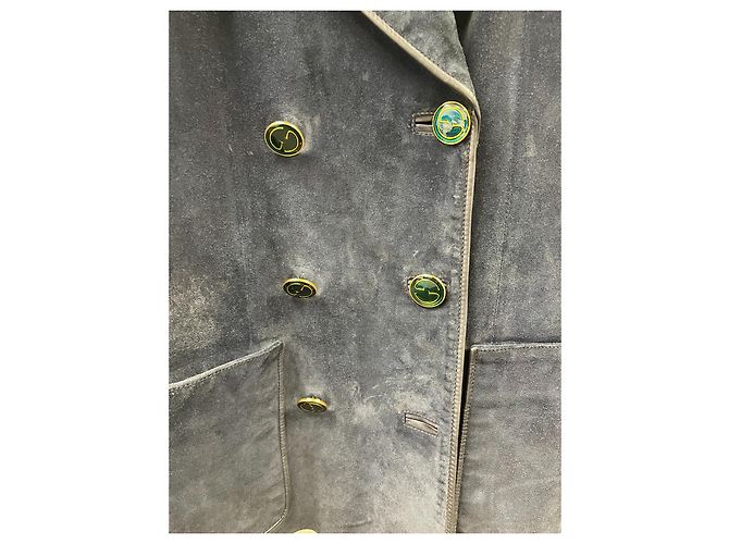 Gucci Lederjacke Marineblau Größe 46 - Ansicht 2