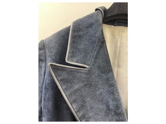 Gucci Lederjacke Marineblau Größe 46 - Ansicht 3