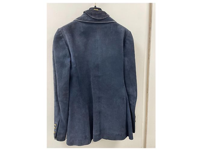 Gucci Lederjacke Marineblau Größe 46 - Ansicht 5