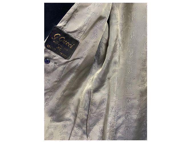 Gucci Lederjacke Marineblau Größe 46 - Ansicht 8