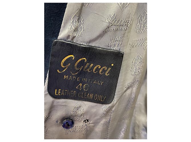 Gucci Lederjacke Marineblau Größe 46 - Ansicht 9