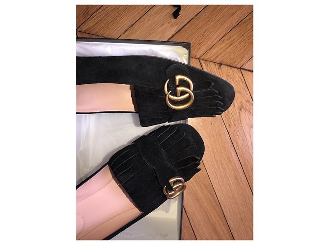 Bailarinas Gucci de piel de ciervo negras 41 Negro - vista 4