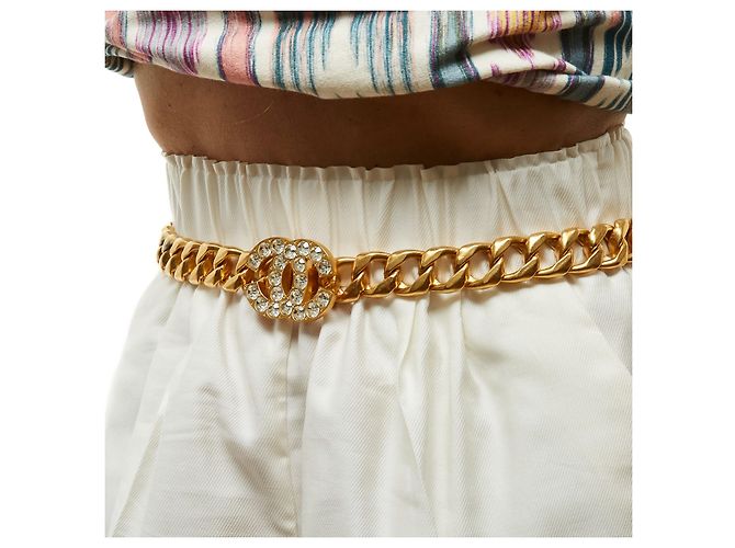 Chanel CC Logo Gliederkette Gürtel Goldfarben Golden - Ansicht 5