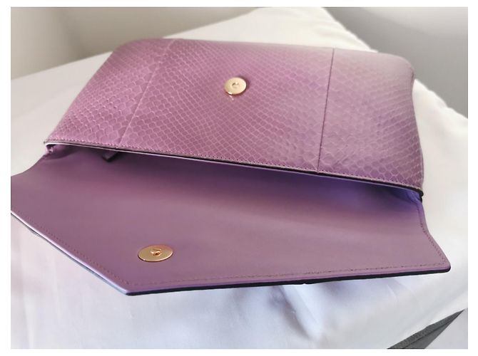 GUCCI Rajah upperr Head Python Clutch Porpora - vista 10