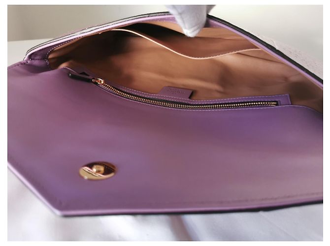 GUCCI Rajah upperr Head Python Clutch Porpora - vista 11