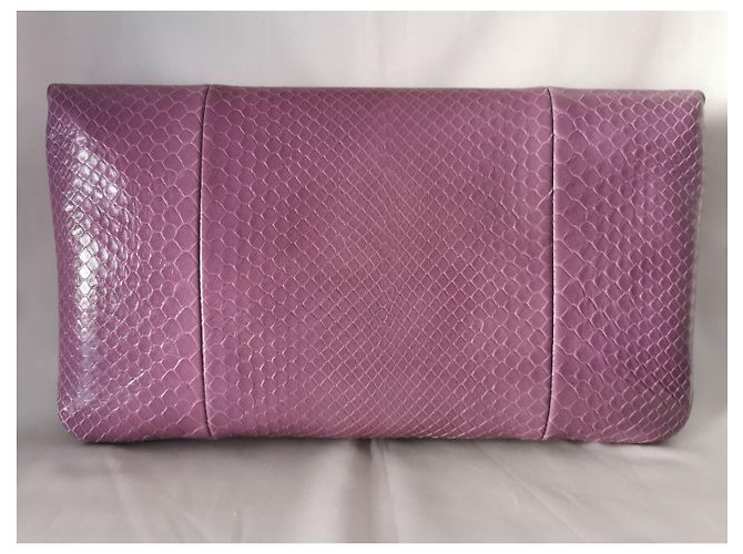 GUCCI Rajah upperr Head Python Clutch Porpora - vista 6