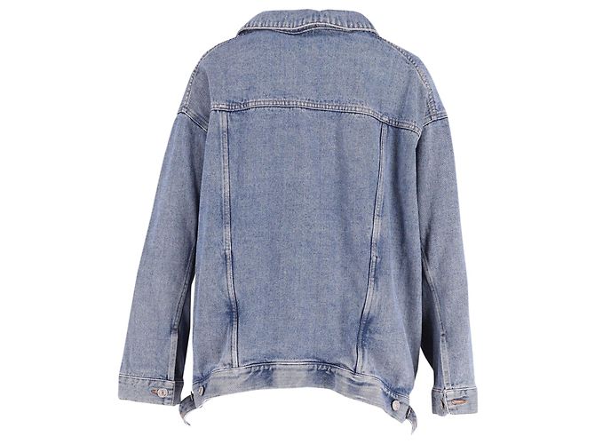 City Balenciaga Denim Vareuse Jacket in Stonewash Indigo Cotton - view 2