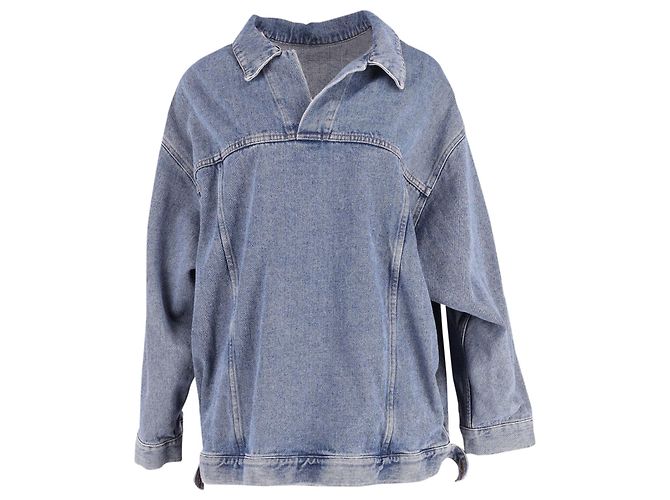 City Balenciaga Denim Vareuse Jacket in Stonewash Indigo Cotton - view 3
