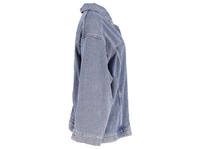 City Balenciaga Denim Vareuse Jacket in Stonewash Indigo Cotton - view 4