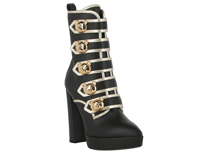 Stivali Moschino con plateau e bottoni - vista 2